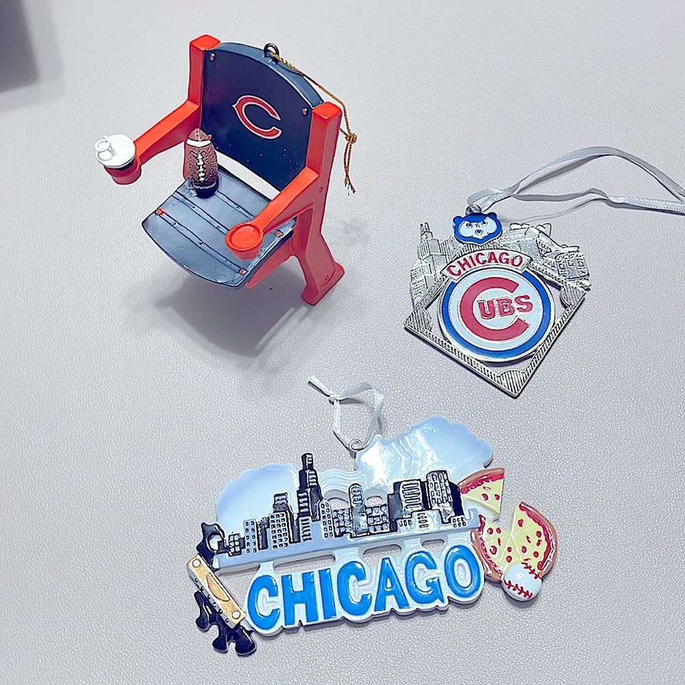 Chicago Bears Cubs Ornaments